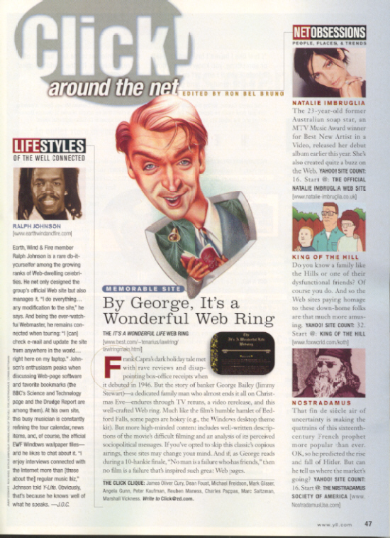 Yahoo Internet Life Magazine Article on It's A Wonderful Life