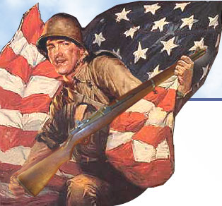 American Soldier Holding  An M1 Garand  