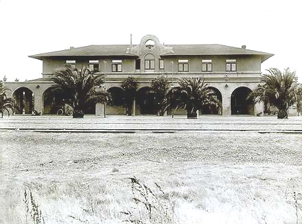 Fred Harvey's Eating House on the Santa Fe Railway in Merced