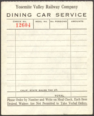 YVRy Dining Car - Check