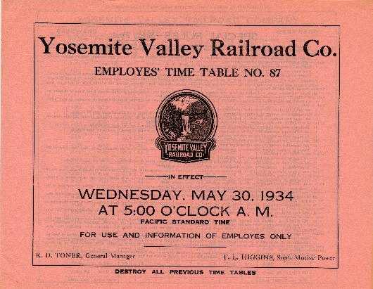 1934 Employee Time Tables